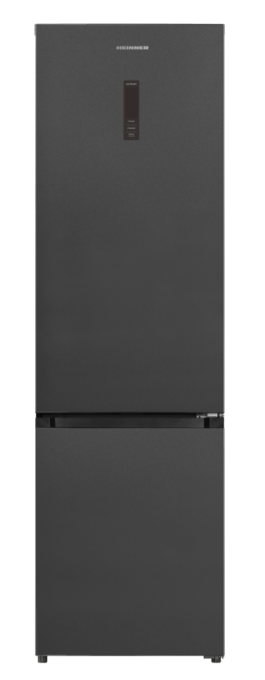 Combina frigorifica HEINNER HCNF-HM377INVDGHC, 377 l, Clasa C, No Frost, InoxCool, Lumina LED, ECO, H 200.5 cm (Gri/Antracit)