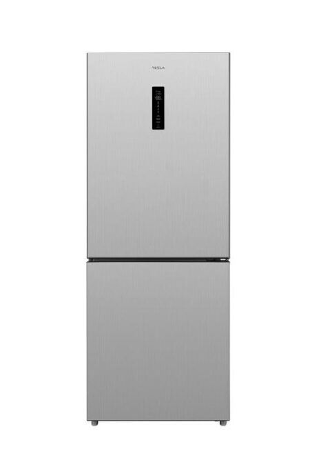Combina frigorifica Tesla RC4201FTXE, 417L, Clasa E, Nofrost, Display electronic, Lumina LED, Usi reversibile, H 185 cm (Inox)