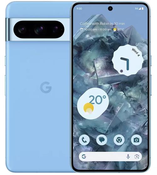 Telefon Mobil Google Pixel 8 Pro, Procesor Google Tensor G3 Nona-core, LTPO OLED Capacitive Touchscreen 6.7inch, 12GB RAM, 512GB Flash, Camera Tripla 50+48+48MP, Wi-Fi, 5G, Dual SIM, Android (Albastru)