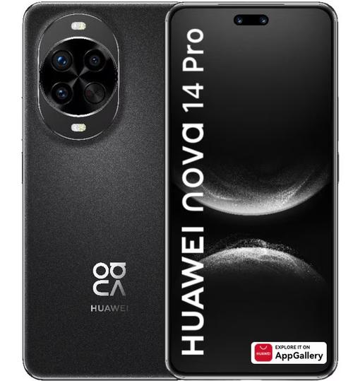 Telefon mobil Huawei Nova 14 Pro, Procesor Kirin 8020 Octa-Core, LTPO OLED Capacitiv touchscreen 6.78inch, 12GB RAM, 512GB Flash, Camera Tripla 50 + 12 + 8 MP, 4G, Wi-Fi, Dual SIM, EMUI 15 (Negru)