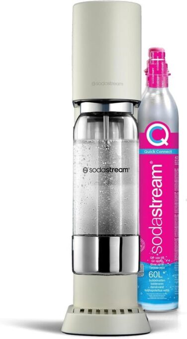 Aparat de sifon SodaStream Enso, 1 Sticla Metal Enso, Cartus CO2 (Bej) 1 Aparat de sifon SodaStream Enso, 1 Sticla Metal Enso, Cartus CO2 (Bej)