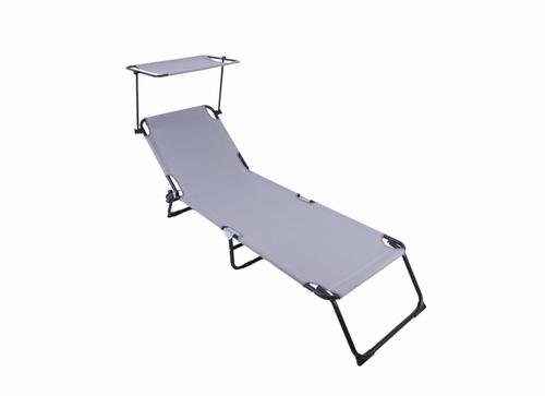 Sezlong cu parasolar HEINNER DSZP012, 186 x 55 x 24 cm, Gri 1 Sezlong cu parasolar HEINNER DSZP012, 186 x 55 x 24 cm, Gri