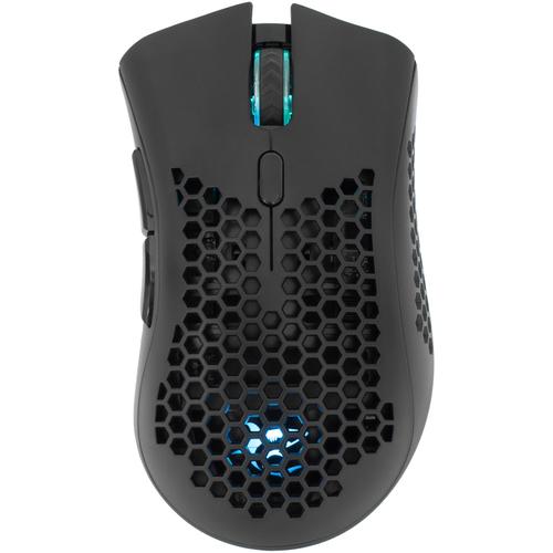 Mouse Gaming Wireless White Shark LIONEL, 10.000 DPI, 1.000Hz, 60IPS, 20G, Chipset PIXART 3325, Switch-uri HUANO 20M, Butoane Programabile, RGB LED, Cablu braided 1,5m, Matte Coating, Negru