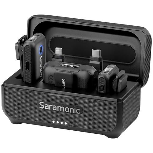 Microfon wireless Saramonic Blink500B2+, 1x Receiver, 2x Microfon, Autonomie microfon 20 ore, Raza de actiune 150m, Noise canceling, Negru