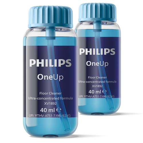 Solutie de curatat pardoseli Philips OneUp XV1892/02, ultraconcentrata, suficient pentru pana la 40 de utilizari, blanda cu pardoselile si mediul, adecvata pentru animale si toata familia