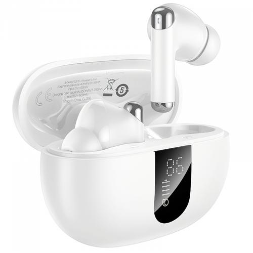 Casti True Wireless HOCO EQ26, Bluetooth, ANC, Alb