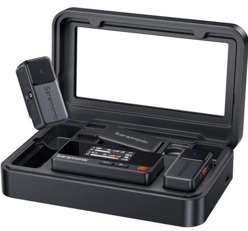 Kit Microfon wireless Saramonic Air, 2x microfon, 1x receptor, Wireless, Type-C, 3.5mm TRS, Carcasa incarcare