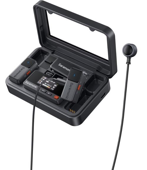 Kit Microfon wireless Saramonic Air, 2x microfon, 1x receptor, 2x lavaliere, Wireless, Type-C, 3.5mm TRS, Carcasa incarcare