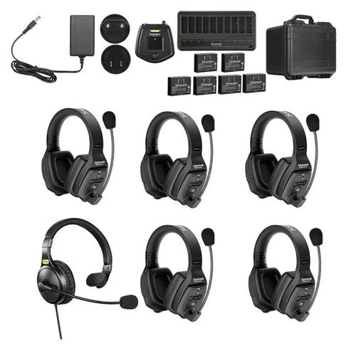 Solutie intercom stereo comp Saramonic WiTalk WT6D6xbat, 6 pers, Full-Duplex 1.9GHz, dual-ear, Negru 1 Solutie intercom stereo comp Saramonic WiTalk WT6D6xbat, 6 pers, Full-Duplex 1.9GHz, dual-ear, Negru