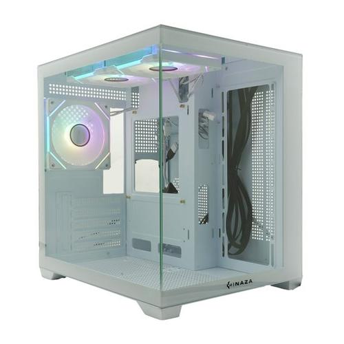 Carcasa Inaza Cube, Cube Tower, iluminare ARGB, Alb 1 Carcasa Inaza Cube, Cube Tower, iluminare ARGB, Alb