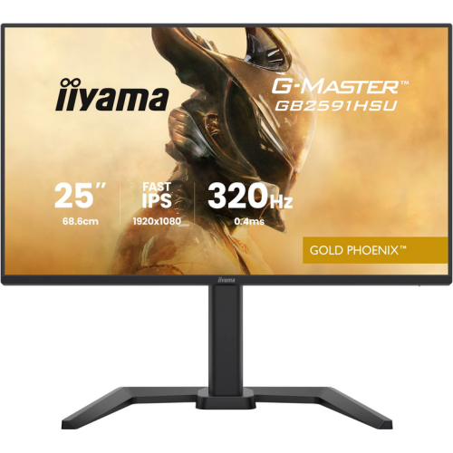 Monitor Gaming Fast IPS LED Iiyama 24.5inch GB2591HSU-B1, Full HD (1920 x 1080), HDMI, DisplayPort, Boxe, Pivot, 320 Hz, 0.4 ms (Negru)