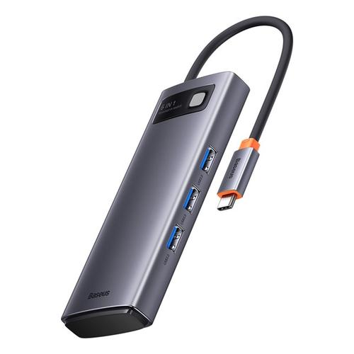 Adaptor Baseus Gleam 6in1, HUB USB-C - HDMI, 3x USB3.0, SD, TF PD 100W, Negru 1 Adaptor Baseus Gleam 6in1, HUB USB-C - HDMI, 3x USB3.0, SD, TF PD 100W, Negru