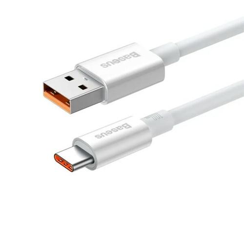 Cablu de date Baseus Superior, Fast Charging, USB la USB Type-C 100W, braided, 0.25m, Alb 1 Cablu de date Baseus Superior, Fast Charging, USB la USB Type-C 100W, braided, 0.25m, Alb