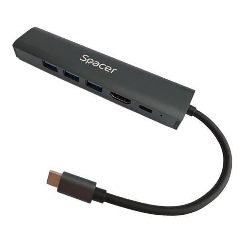 Docking station Spacer 6 in 1, USB 3.0 x 3, RJ45 Gigabit, Gri 1 Docking station Spacer 6 in 1, USB 3.0 x 3, RJ45 Gigabit, Gri