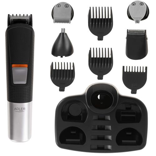 Set de tuns 5 in 1 Adler AD 2943, Autonomie 90 minute, 2 viteze, 5 capete interschimabile, Afisaj LED (Argintiu/Negru) 1 Set de tuns 5 in 1 Adler AD 2943, Autonomie 90 minute, 2 viteze, 5 capete interschimabile, Afisaj LED (Argintiu/Negru)