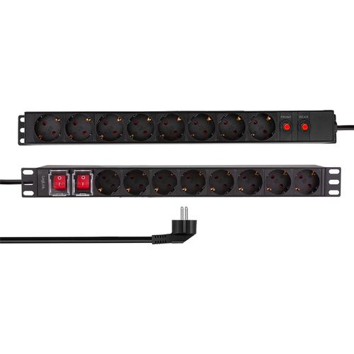 Prelungitor PDU LOGILINK 1U pentru rack 19 inch, 16 prize Schuko, intrare Schuko, max 16 A, dispuse 8 schuko front + 8 schuko back, ON/OFF x 2, prot. Suprasarcina, 2 m, Negru 1 Prelungitor PDU LOGILINK 1U pentru rack 19 inch, 16 prize Schuko, intrare Schuko, max 16 A, dispuse 8 schuko front + 8 schuko back, ON/OFF x 2, prot. Suprasarcina, 2 m, Negru