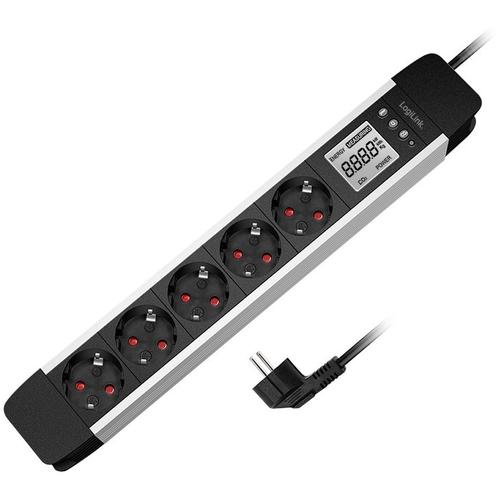 Prelungitor Logilink LPS286, 230 V, 16 A, 3600 W max., 5 x schuko, ecran LCD 1.6inch, consum energie, 1.4m lungime cablu 1 Prelungitor Logilink LPS286, 230 V, 16 A, 3600 W max., 5 x schuko, ecran LCD 1.6inch, consum energie, 1.4m lungime cablu