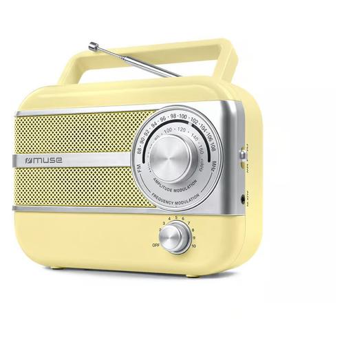 Radio portabil retro Muse M-056 SC, FM/MW, Galben 1 Radio portabil retro Muse M-056 SC, FM/MW, Galben