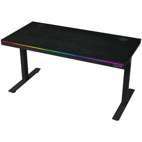 Birou gaming LORGAR DESK PRO 80, melamina, 1405x680mm, inaltime reglabila 705-1165mm, incarcare wireless, porturi USB, iluminare RGB (Negru) 1 Birou gaming LORGAR DESK PRO 80, melamina, 1405x680mm, inaltime reglabila 705-1165mm, incarcare wireless, porturi USB, iluminare RGB (Negru)