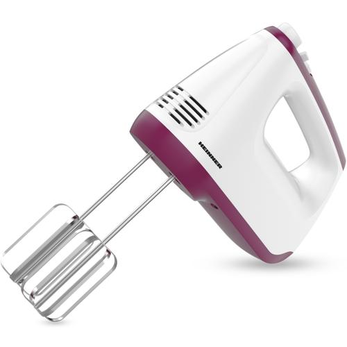 Mixer de mana Heinner HM-400BG, putere: 400w, 2 teluri si 2 carlige din inox, 6 viteze + turbo, self stand (Alb/Burgundy) 1 Mixer de mana Heinner HM-400BG, putere: 400w, 2 teluri si 2 carlige din inox, 6 viteze + turbo, self stand (Alb/Burgundy)
