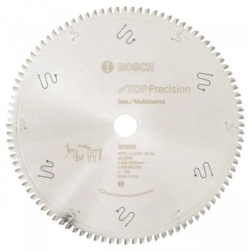 Panza de ferastrau circular Bosch, Top Precision Best for Multi Material, 305 x 30 mm, 96 dinti 1 Panza de ferastrau circular Bosch, Top Precision Best for Multi Material, 305 x 30 mm, 96 dinti