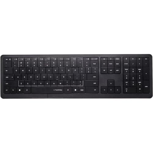 Tastatura Wireless CLEVETURA CLVX 1, layout ANSI US, USB/Bluetooth, Aluminiu, iluminare RGB, Mac/iPad/AppleTV, Touchpad integrat, Negru