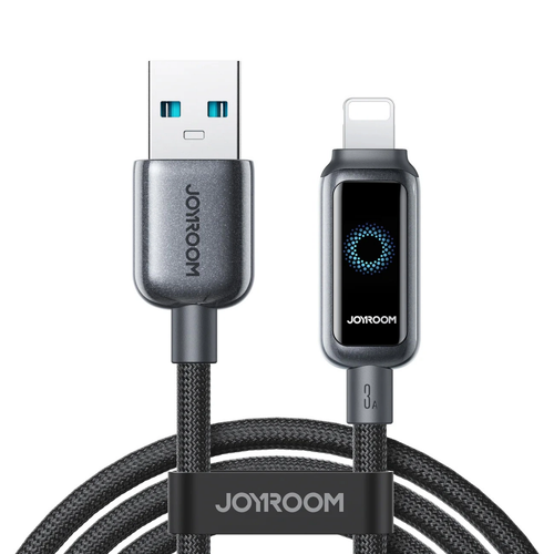 Cablu Date/Incarcare Joyroom S-A55 StarFlight Display, USB-A - Lightning, 18W, 1.2m (Negru)