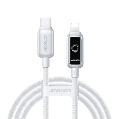 Cablu Date/Incarcare Joyroom S-A55 StarFlight Display, USB-C - Lightning, 30W, 1.2m (Alb)