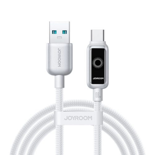 Cablu Date/Incarcare Joyroom S-A55 StarFlight Display, USB-A - USB-C, 66W, 1.2m (Alb)