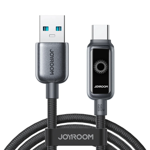 Cablu Date/Incarcare Joyroom S-A55 StarFlight Display, USB-A - USB-C, 66W, 1.2m (Negru)