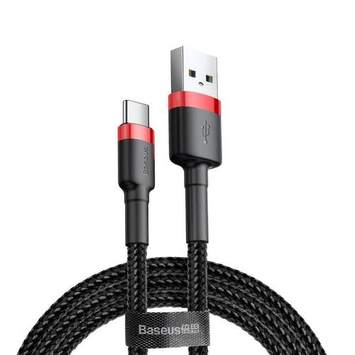 Cablu de date Baseus Cafule Series CATKLF-B91, USB Type-C, 1 m, 3 A, 480 Mbps (Negru/Rosu) 1 Cablu de date Baseus Cafule Series CATKLF-B91, USB Type-C, 1 m, 3 A, 480 Mbps (Negru/Rosu)
