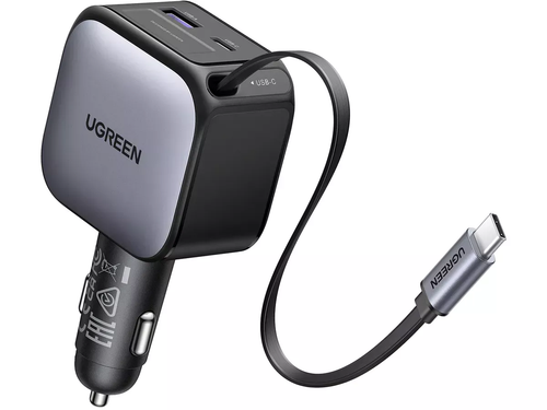 Incarcator auto Ugreen 60W, cu cablu retractabil USB-C, 1x USB-C, 1x USB-A (Gri) 1 Incarcator auto Ugreen 60W, cu cablu retractabil USB-C, 1x USB-C, 1x USB-A (Gri)