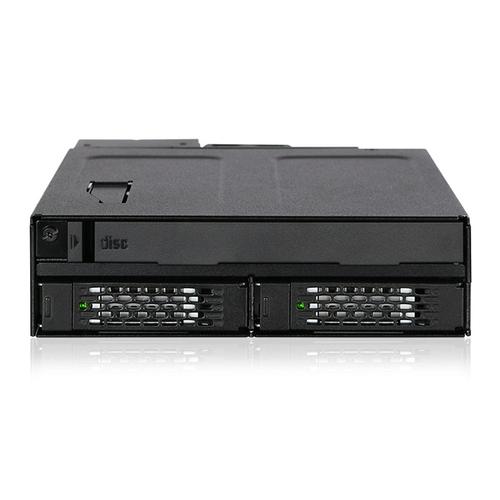 Rack mobil HDD Icy Dock ToughArmor MB602SPO-B, 2x 2.5inch SAS/SATA, 1x Slim ODD, Metal, 12 Gbit/s (Negru)