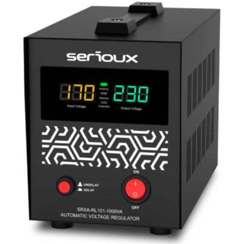 Stabilizator de tensiune cu releu Serioux SRXA-RL101-1000VA, 1000VA, IP20, protectie tensiune scazuta, supratensiune, scurtcircuit,supraincalzire