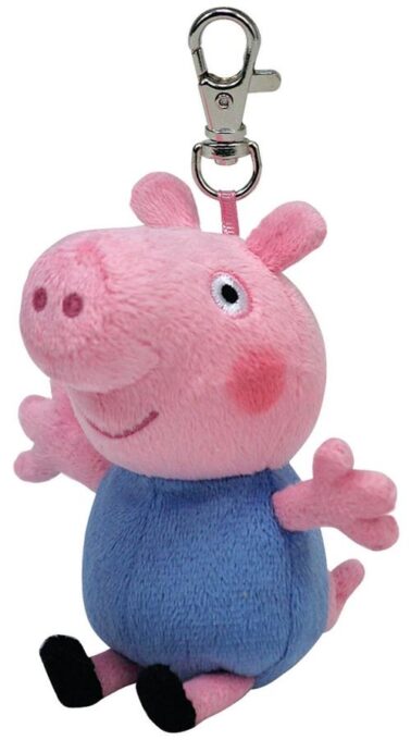 Breloc de plus Ty Peppa Pig - George Keyring (Albastru/Roz)