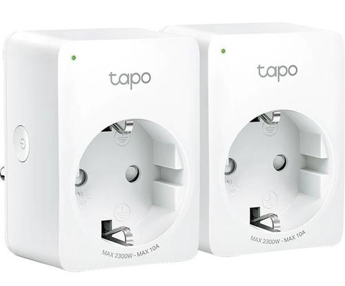 Priza Wi-Fi inteligenta TP-LINK Tapo P100, Schuko, compatibila Google Assistant si Amazon Alexa, programabila, 2 pack (Alb)
