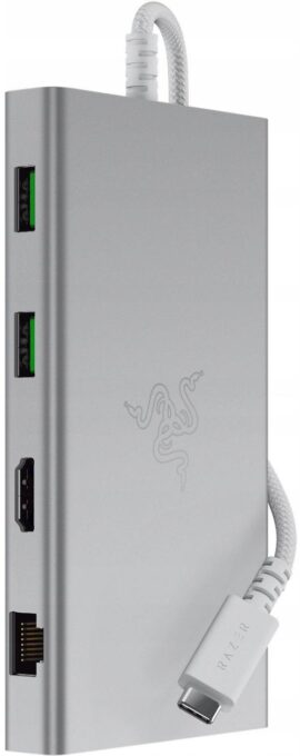 Docking Station Razer 11-Port USB-C, 85 W, 4K 60Hz, Jack 3.5mm, HDMI, Gigabit Ethernet (Alb)