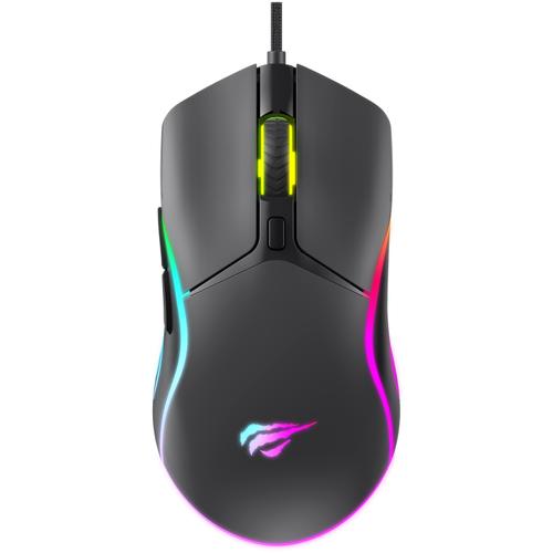 Mouse gaming HAVIT MS1029, RGB, 7200 dpi, 6 butoane, USB, Negru