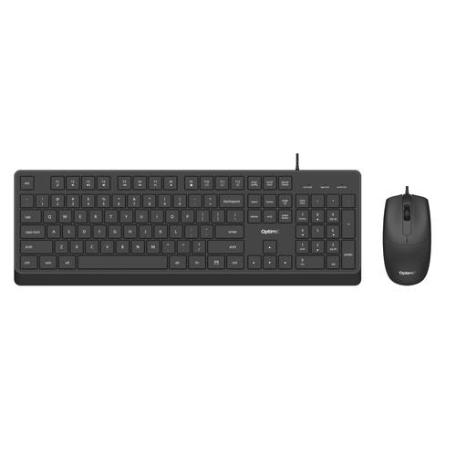 Kit Tastatura + Mouse OptimX Pro KM500, Top Quality, Slim, Silent click, cu fir, US Layout, USB (Negru) 1 Kit Tastatura + Mouse OptimX Pro KM500, Top Quality, Slim, Silent click, cu fir, US Layout, USB (Negru)