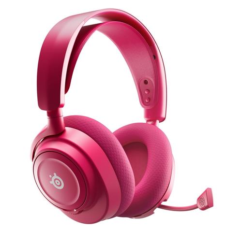 Casti Gaming Steelseries Arctis Nova 7P Gen 2, USB-C/Bluetooth/2.4 GHz, Pentru PlayStation, Autonomie 54 ore, Microfon (Magenta)