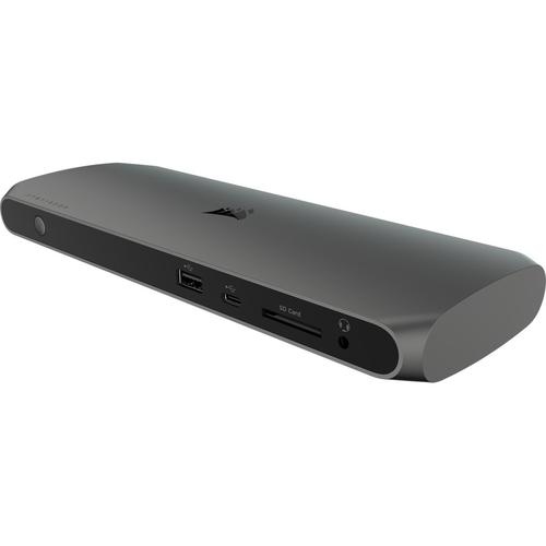 Docking Station Corsair TBT100 Thunderbolt 3, 2x USB 3.1, 1x RJ-45, 1x 3.5mm Jack, Displayport, 2x USB-C, Card SD (Gri)