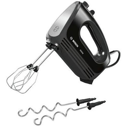 Mixer manual Bosch MFQ2420B, 4 trepte de viteza, nivel Turbo, 400 W, Negru/Argintiu