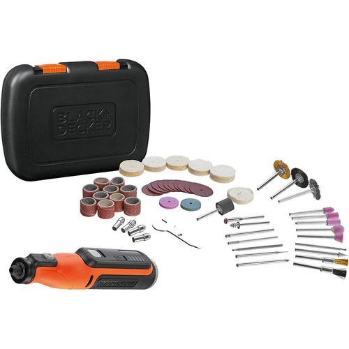 Unealta multifunctionala rotativa cu acumulator 7.2v, 1.5ah Black Decker BCRT8IK-XJ cu 53 de accesorii, valiza