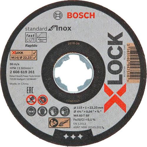 Disc X-LOCK Standard for Inox 115x1x22.23mm pentru taieturi drepte Bosch