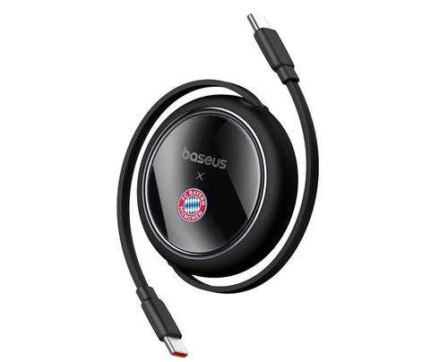 Cablu de date Baseus Free2Pull USB-C la USB-C P10364500113-Z2, 100W, 1 m, editia Bayern (Negru)