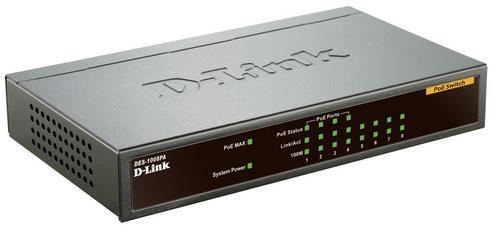 Switch D-Link DES-1008PA, 8 porturi, 4 x PoE