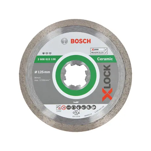 Disc diamantat standard X-LOCK pentru ceramica 125x22,23x1,6x7 1 Disc diamantat standard X-LOCK pentru ceramica 125x22,23x1,6x7