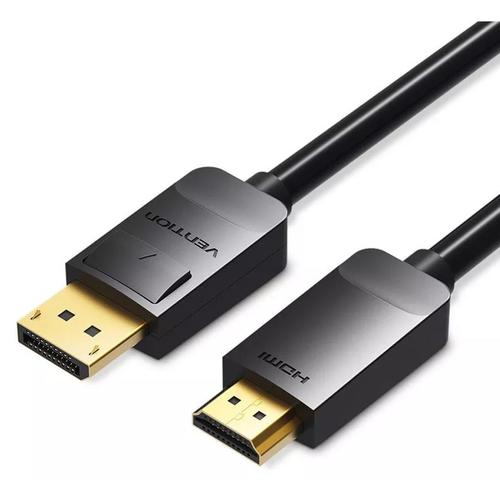 Cablu video Vention, DisplayPort(T) la HDMI(T), 2m, rezolutie maxima 1080p la 60 Hz, conectori auriti, cupru, invelis PVC, „HADBH”, Negru 1 Cablu video Vention, DisplayPort(T) la HDMI(T), 2m, rezolutie maxima 1080p la 60 Hz, conectori auriti, cupru, invelis PVC, „HADBH”, Negru