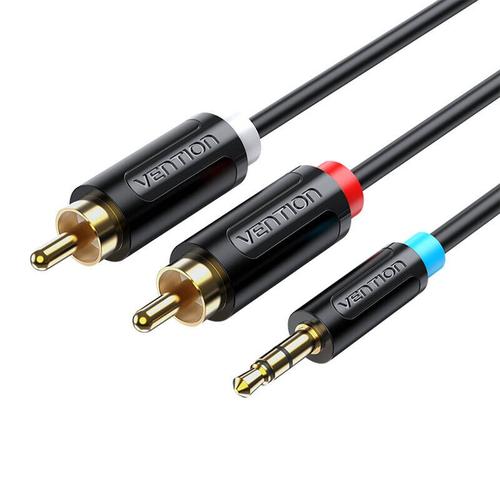 Cablu audio Vention BCLBI, Jack 3,5 mm la 2x RCA tata, 3m (Negru) 2 Cablu audio Vention BCLBI, Jack 3,5 mm la 2x RCA tata, 3m (Negru) - imagine 2
