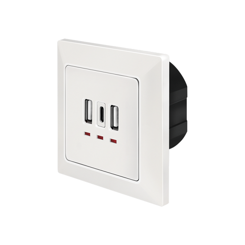 Priza de perete Logilink PA0254, 2 x USB-A 5V/2.4A, 1 x USB-C 5V/3A, ingropata, martori LED, Alb 1 Priza de perete Logilink PA0254, 2 x USB-A 5V/2.4A, 1 x USB-C 5V/3A, ingropata, martori LED, Alb